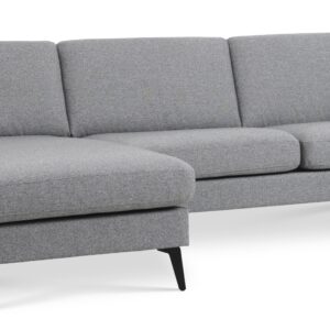 Ask sæt 51 3D sofa, m. chaiselong - lys granitgrå polyester stof og Eiffel ben