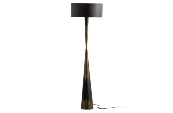 BEPUREHOME Collection gulvlampe - antik messing og sort jern (H:151)