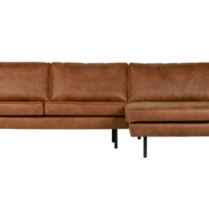 BEPUREHOME Rodeo sofa, m. højre chaiselong - cognac stof