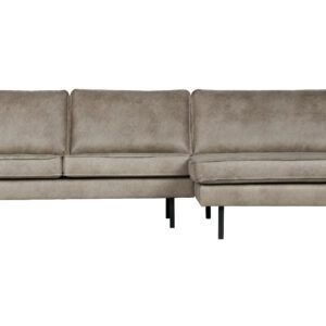 BEPUREHOME Rodeo sofa, m. højre chaiselong - elefant grå/brun stof