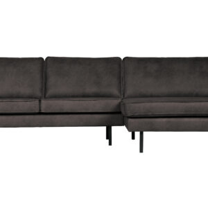 BEPUREHOME Rodeo sofa, m. højre chaiselong - sort stof