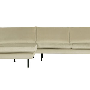 BEPUREHOME Rodeo sofa, m. venstre chaiselong - pistacie fløjl