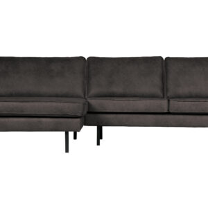 BEPUREHOME Rodeo sofa, m. venstre chaiselong - sort stof