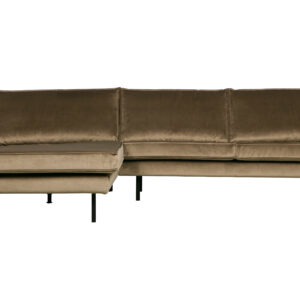 BEPUREHOME Rodeo sofa, m. venstre chaiselong - taupe fløjl