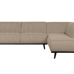 BEPUREHOME Statement hjørnesofa, højre - beige bouclé vævet stof