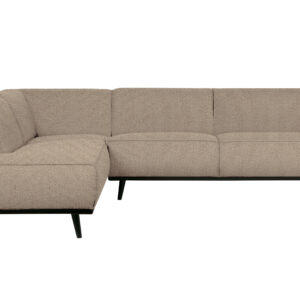 BEPUREHOME Statement hjørnesofa, venstre - beige bouclé vævet stof