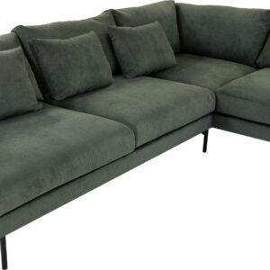 Belis 3 Pers Sofa M. Openend, Grøn Fløjl, (Højrevendt)