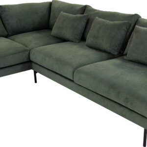 Belis 3 Pers Sofa M. Openend, Grøn Fløjl (Venstrevendt)