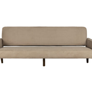 DUTCHBONE Preston sofa - beige fløjl stof og brun gummitræ