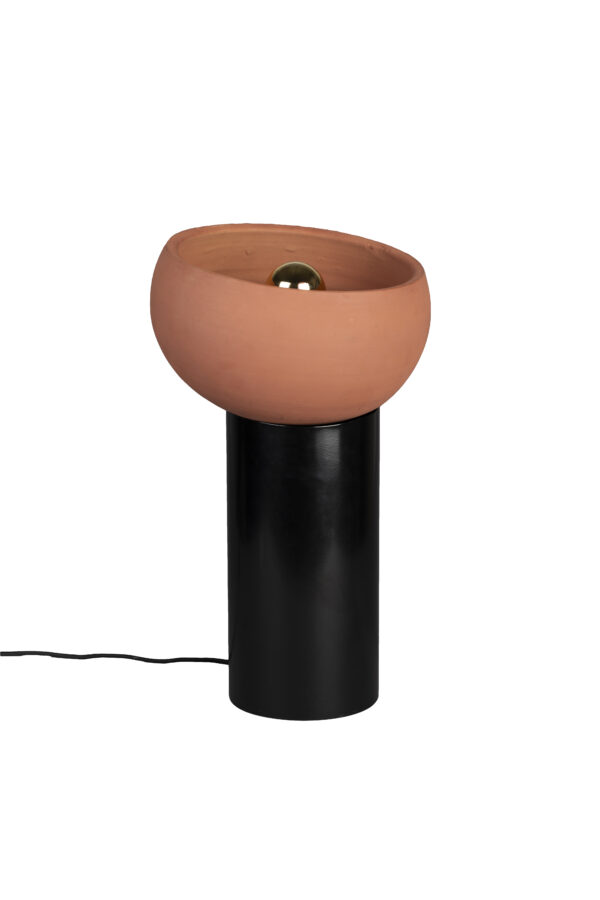 DUTCHBONE Zahra bordlampe M - terra terracotta og sort metal