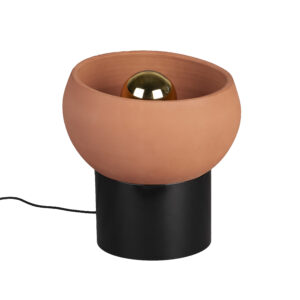 DUTCHBONE Zahra bordlampe S - terra terracotta og sort metal