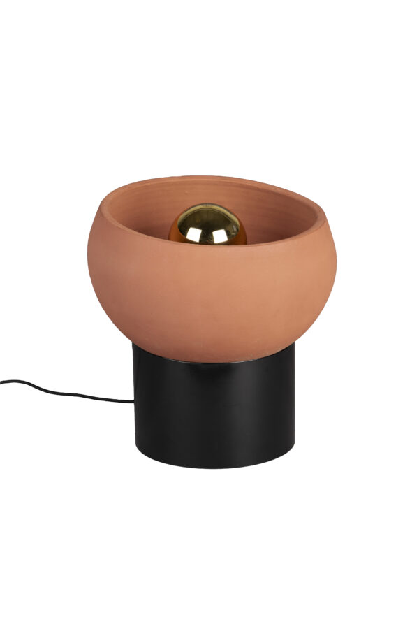 DUTCHBONE Zahra bordlampe S - terra terracotta og sort metal