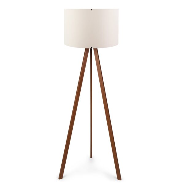 LUMI Zephyria gulvlampe - sand PVC stof og brun MDF