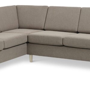 Pan set 7 corner hjørnesofa - antelope beige polyester stof og natur træ