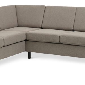 Pan set 7 corner hjørnesofa - antelope beige polyester stof og sort træ