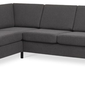 Pan set 7 corner hjørnesofa - antracitgrå polyester stof og sort træ