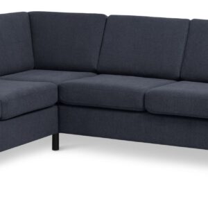 Pan set 7 corner hjørnesofa - blå polyester stof og sort træ