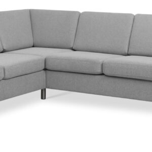 Pan set 7 corner hjørnesofa - grå polyester stof og børstet aluminium