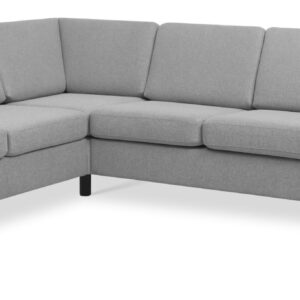 Pan set 7 corner hjørnesofa - grå polyester stof og sort træ