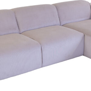 Rossi 3 Pers Sofa M. Chaiselong, Beige Fløjl Vendbar