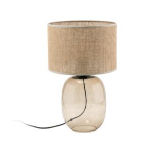 TK Melody bordlampe - natur jute og topas glas