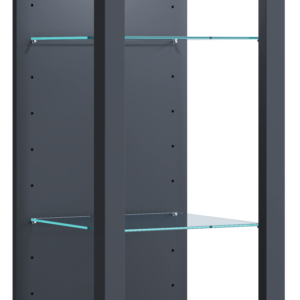 VCM NORDIC Glasol M vitrineskab, m. 2 glashylder - antracitgrå træ