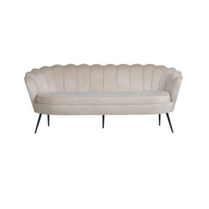 VENTURE DESIGN Calais 3 personers sofa - beige velour og sort metal