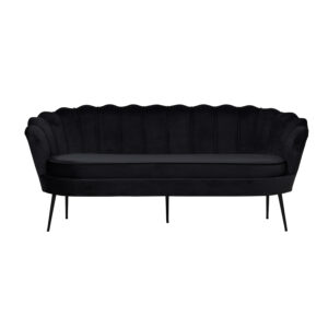 VENTURE DESIGN Calais 3 personers sofa - sort velour og sort metal