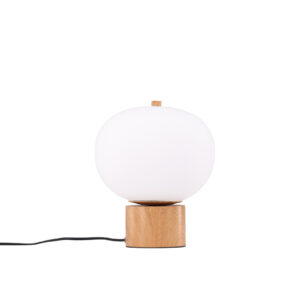 VENTURE DESIGN Cholet bordlampe - hvid glas og natur jern