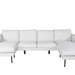 VENTURE DESIGN Zoom U-sofa - beige polyester og sort stål