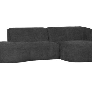 WOOOD EXCLUSIVE Polly sofa, m. højre chaiselong - grå polyester