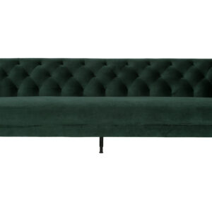 WOOOD Nisa 3 pers. sofa - mørkegrøn polyester fløjl og sort metal