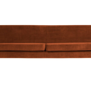 WOOOD Rocco XL sofa - rust polyester fløjl og sort bøgetræ