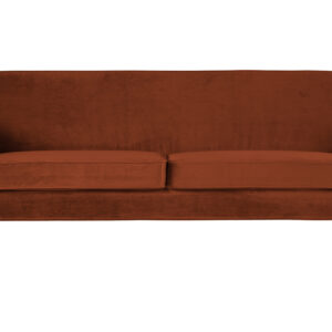 WOOOD Rocco sofa - rust polyester fløjl og sort bøgetræ