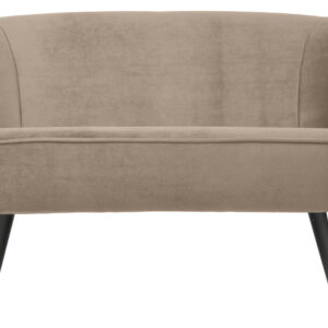 WOOOD Sara lille sofa - khaki polyester fløjl og træ