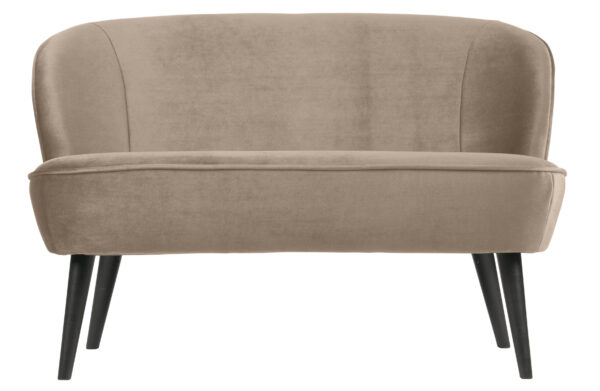 WOOOD Sara lille sofa - khaki polyester fløjl og træ