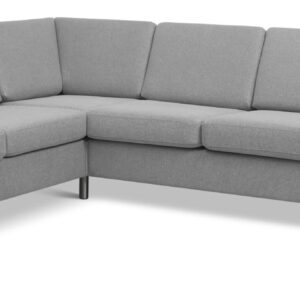 Wendy set 7 corner hjørnesofa - grå polyester stof og børstet aluminium