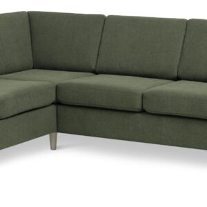 Wendy set 7 corner hjørnesofa - vinter mosgrøn polyester stof og natur træ