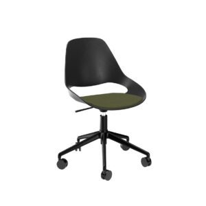 HOUE - FALK Chair / 5 Star with Castors - Kontorstol - Black / Connect Pine Green - W69 x D69 x H94 x SH58 cm