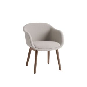 Muuto - Fiber Conference Armchair - Kontorstol - Hallingdal 133 / Stained Dark Brown / Wood Base - H77,5 x W63,5 x D61 x SH49 cm