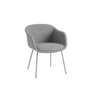 Muuto - Fiber Conference Armchair - Kontorstol - Remix 133 / Grey / Tube Base - H77,5 x W63,5 x D61 x SH49 cm