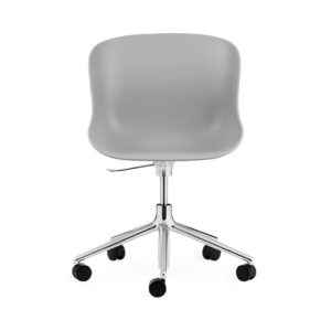 Normann Copenhagen - Hyg Stol Drejestel 5W Gaslift - Kontorstol - Sæde: Grå / Stel: Aluminium - L: 72,5 x D: 72,5 x H: 78/92 x SH: 38/52 cm