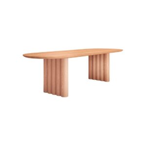 dk3 - Plush Table Oval - Spisebord - Oak - L240 x W100 x H72 cm - Tabletop 4 x Legs 15 cm