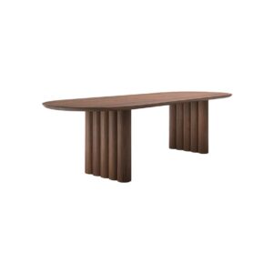 dk3 - Plush Table Oval - Spisebord - Walnut - L240 x W100 x H72 cm - Tabletop 3 x Legs 13 cm