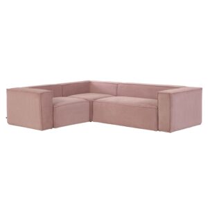 LAFORMA Blok hjørnesofa - rosa polyester