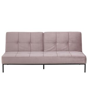 ACT NORDIC Perugia sovesofa - rosa polyester og sort metal