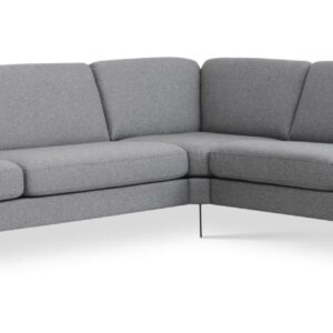 Ask sæt 57 hjørnesofa - lys granitgrå polyester stof og Eiffel ben
