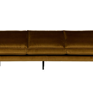 BEPUREHOME Rodeo 3 pers. sofa - honning gul fløjl