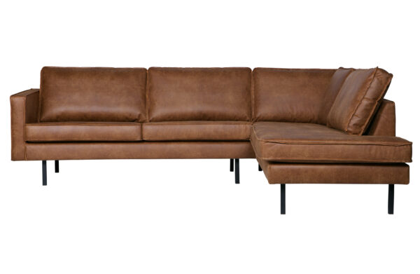 BEPUREHOME Rodeo hjørnesofa, højre - cognac stof