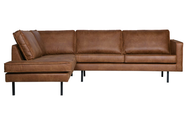BEPUREHOME Rodeo hjørnesofa, venstre - cognac stof